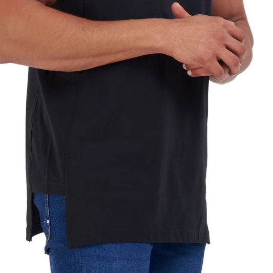 Cropped Sides Tee Short Sleeve 100% Egyptian Cotton Crew Neck T-Shirt