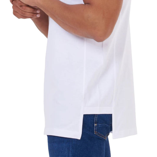 Cropped Sides Tee Short Sleeve 100% Egyptian Cotton Crew Neck T-Shirt